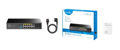 SWITCH POE GS1010PS2 8-PORTOWY SFP CUDY