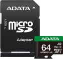 Adata Karta pamięci microSD Speed Plus 64GB UHS1 U3 V30 A2 160/140 MB/s