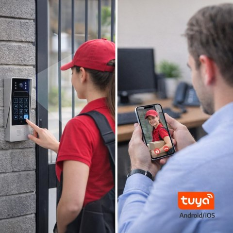 WIDEODOMOFON EURA VDP-90A3 DELTA + czarny monitor TUYA