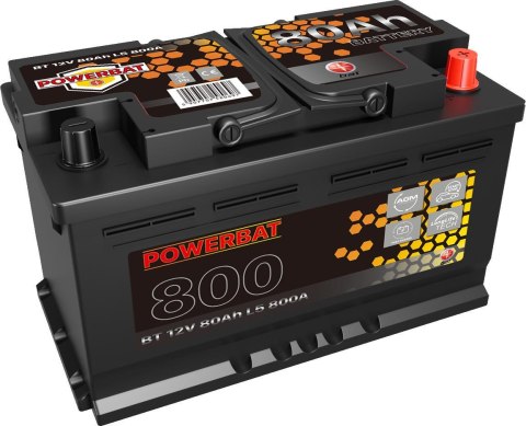 Akumulator AGM samochodowy START-STOP POWERBAT L4 12 V 80 Ah