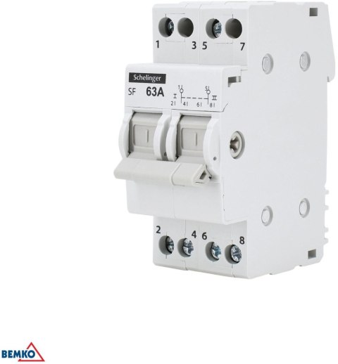 Modułowy przełącznik instalacyjny I-0-II 2P 63A