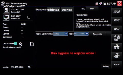 WIELOFUNKCYJNY TESTER CCTV CS-H6-50H
