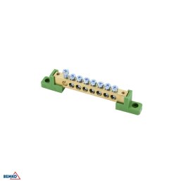 Listwa zaciskowa na izolatorach płaskichH 8x12 8-torowa zielona