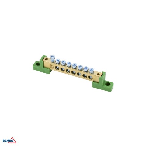 Listwa zaciskowa na izolatorach płaskichH 8x12 8-torowa zielona