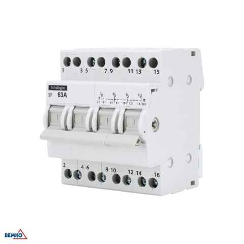 Modułowy przełącznik instalacyjny I-0-II 4P 63A