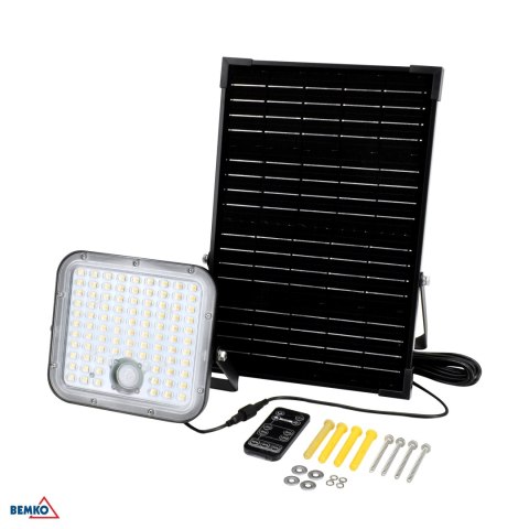Naświetlacz SOLARNY LED SOLPAR 30W 4800LM 3000/4000K IP65 czarny cz. pir