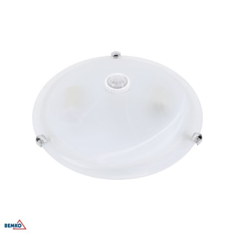 Plafoniera TAZAN Z CZUJ. PODCZER. 2X40W E27 IP20 FI-40 sztkło+STAL