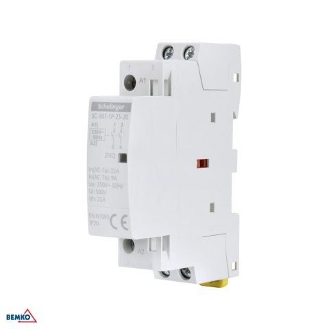 Stycznik modułowy SC101 1P 25A TYP 20 (2NO + 0NC) SCHELINGER