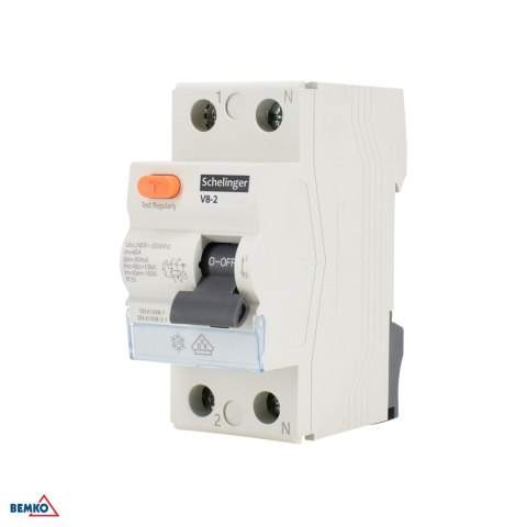 Wyłącznik różnicowoprądowy A 2P 63A 30mA 10kA VDE SCHELINGER
