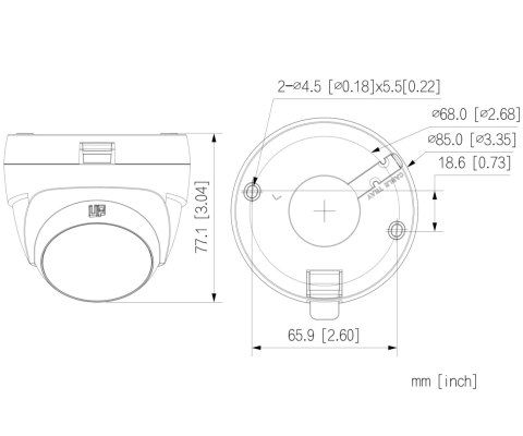 KAMERA AHD, HD-CVI, HD-TVI, PAL HAC-T1A51-U-0280B-S2 - 5 Mpx 2.8 mm DAHUA