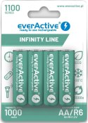 Akumulatorki AA / R06 Ni-MH everActive 1100mAh Infinity Line 3000 cykli (blister 4 szt.)