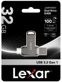 Pendrive Lexar Dual Drive D400 32GB USB-C/A 3.1 100MB/s