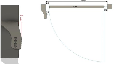 Uchwyty MOD.80/10/16 na słupek do napędów z otworami 10mm: Beninca, NICE, BFT Athos, DEA itd.