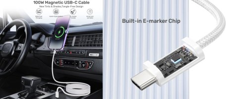 PRZEWÓD MAGNETYCZNY C14141AWH01-1M USB-C/USB-C 1.0 m UNITEK