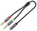 ROZGAŁĘŹNIK AUDIO Y-C957ABK 2 X Jack TRS 3.5 mm WTYK / Jack TRRS 3.5 mm GNIAZDO 0.2 m UNITEK
