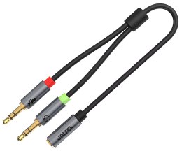ROZGAŁĘŹNIK AUDIO Y-C957ABK 2 X Jack TRS 3.5 mm WTYK / Jack TRRS 3.5 mm GNIAZDO 0.2 m UNITEK