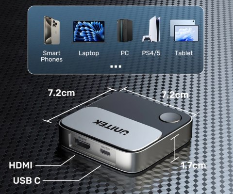 ADAPTER DO BEZPRZEWODOWEGO KLONOWANA EKRANU V1162B01 2.4 GHz + 5 GHz UNITEK