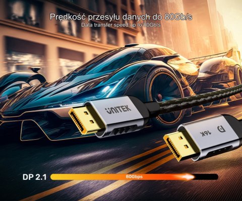 KABEL DISPLAYPORT C1626GY01-1M 16K @ 60 Hz, 1 m UNITEK