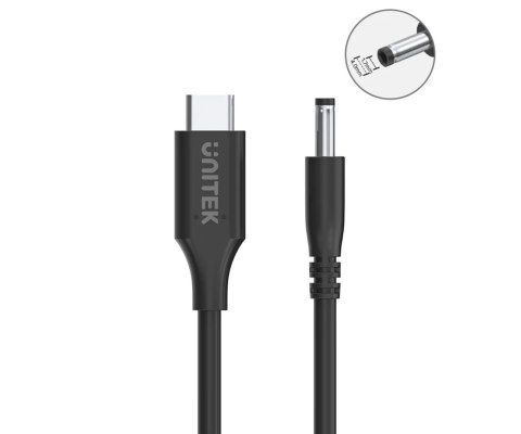 KABEL ZASILAJĄCY C14118BK-1.8M DC Jack 4.0 x 1.7 mm / USB-C 1.8 m UNITEK