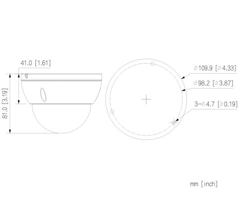 KAMERA WANDALOODPORNA AHD, HD-CVI, HD-TVI, PAL HAC-HDBW2501E-0280B-S2 - 5 Mpx 2.8 mm DAHUA