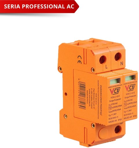 Ogranicznik przepięć klasy C 2P (T2) VCX Professional