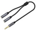ROZGAŁĘŹNIK AUDIO Y-C956ABK Jack TRS 3.5 mm WTYK / 2 X Jack TRS 3.5 mm GNIAZDO 0.2 m UNITEK
