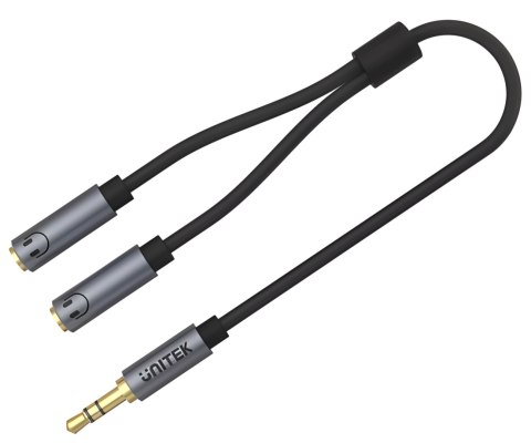 ROZGAŁĘŹNIK AUDIO Y-C956ABK Jack TRS 3.5 mm WTYK / 2 X Jack TRS 3.5 mm GNIAZDO 0.2 m UNITEK