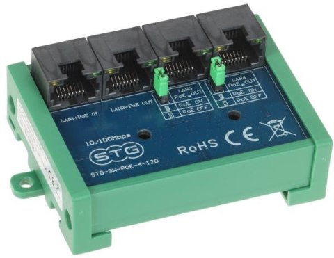 SWITCH POE / EXTENDER STG-SW-POE-4-120 4-PORTOWY STG