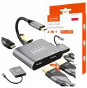 ADAPTER HUB Przejściówka USB- C 4W1 2x HDMI 4K USB 3.0 Zenwire BYL-2309