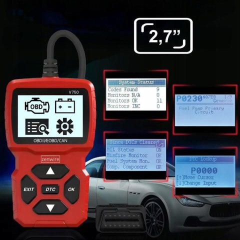 Interfejs Skaner Diagnostyczny OBD2 CAN BMW Zenwire V750
