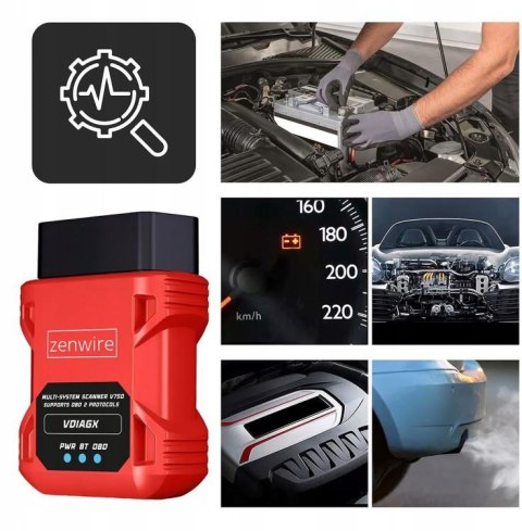 Interfejs Tester Skaner Diagnostyczny OBD2 ELM327 VDiagX V016 Zenwire