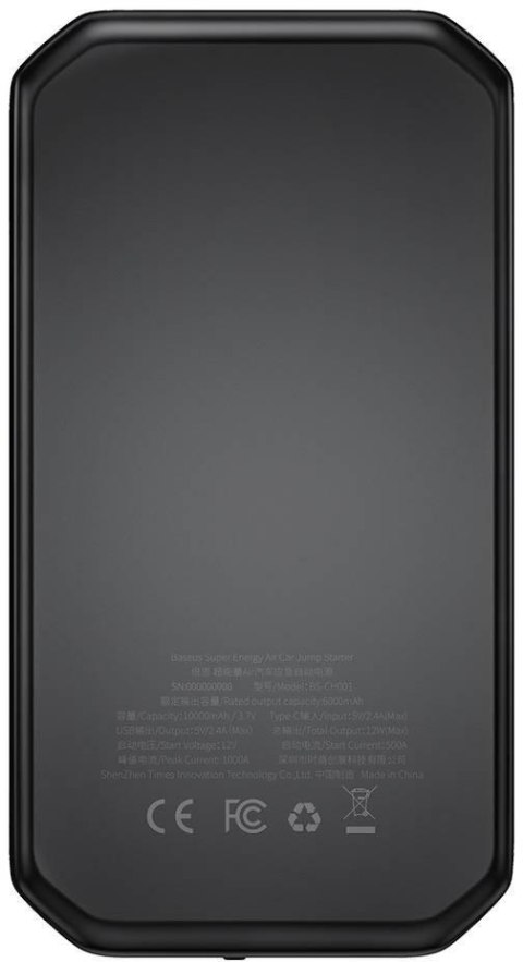 POWERBANK BOOSTER Baseus Max Car Jump Starter CGNL020101 10000mAh 12V 1000A + KABLE KROKODYLKI