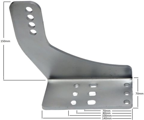 Uchwyty MOD.10/90 poza słupek do napędów z otworami 10mm: Beninca, NICE, BFT Athos, DEA itd.