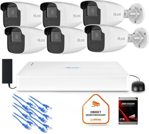 Zestaw monitoringu Hilook 6x kamera IPC-B440H(4mm)(C) z dyskiem 2TB