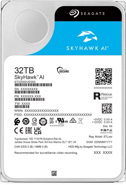 Dysk HDD Seagate SkyHawk AI ST32000VE000 32TB