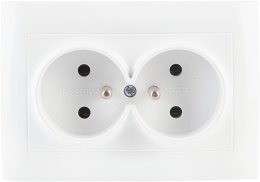 Gniazdo podwójne z uziemieniem VCX WESA LC 16 Biały