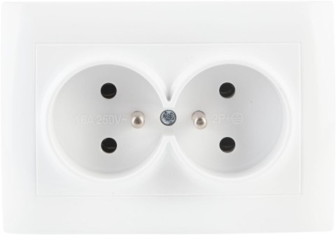 Gniazdo podwójne z uziemieniem VCX WESA LC 16 Biały