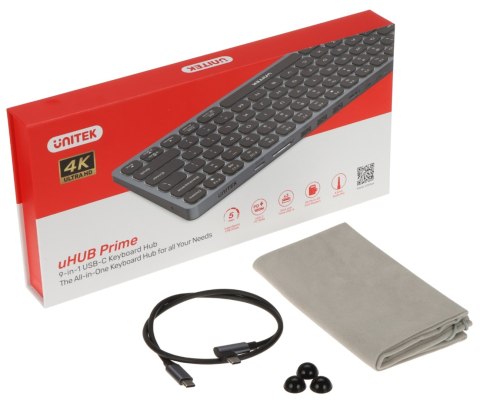 KLAWIATURA 9 W 1 D1092A Z HUBEM I CZYTNIKIEM KART SD QWERTY UNITEK