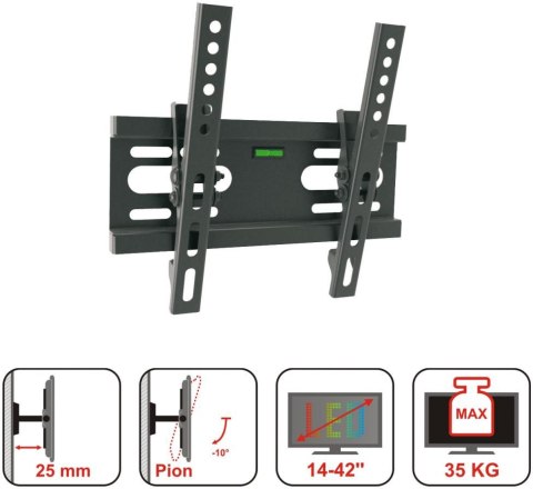 UCHWYT DO TV LCD/LED 14-42" 35KG AR-46 ART reg. w pionie