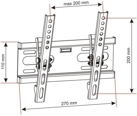 UCHWYT DO TV LCD/LED 14-42" 35KG AR-46 ART reg. w pionie