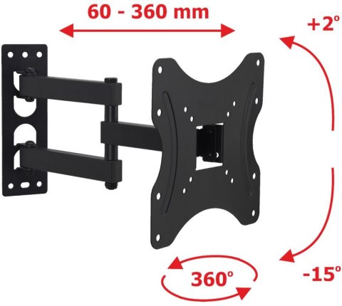 UCHWYT DO TV LED/LCD 19-42" 35KG AR-60A ART reg. pion/poziom