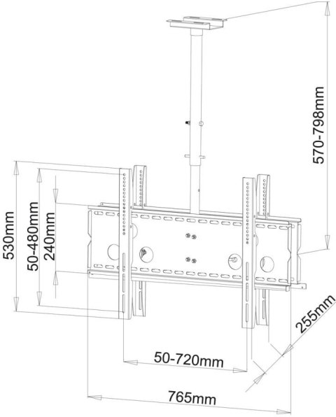 UCHWYT SUFITOWY podwójny DO TV LED/LCD AR-21D 30-65" 57-80cm ART