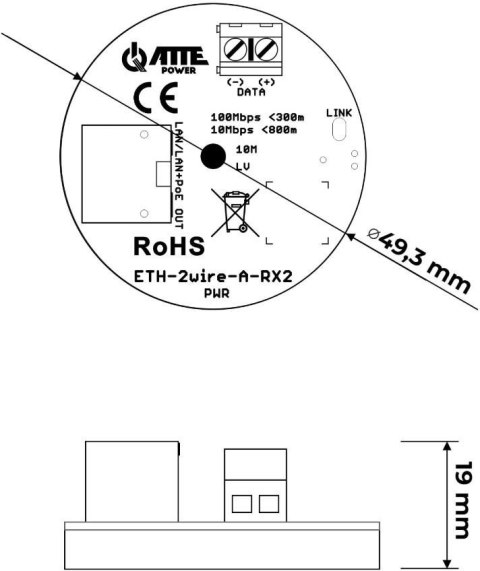 Zestaw aktywnych konwerterów ATTE ETH-2wire-A-SET2