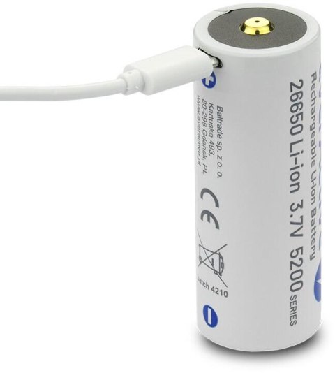 Akumulator 26650 Li-Ion 3,7V everActive 5200mAh micro USB (1 szt.) z zabezpieczeniem