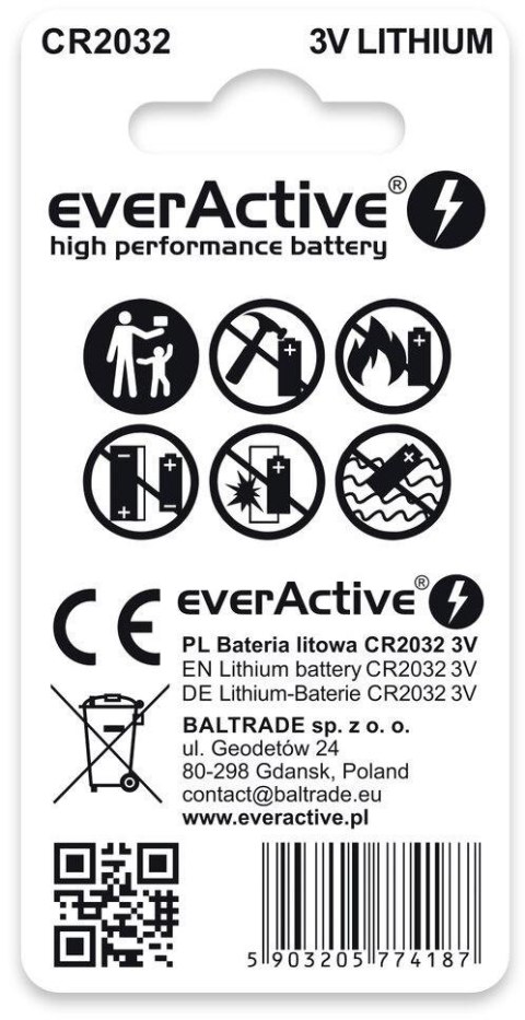 Bateria CR2032 everActive (blister 2 szt.)