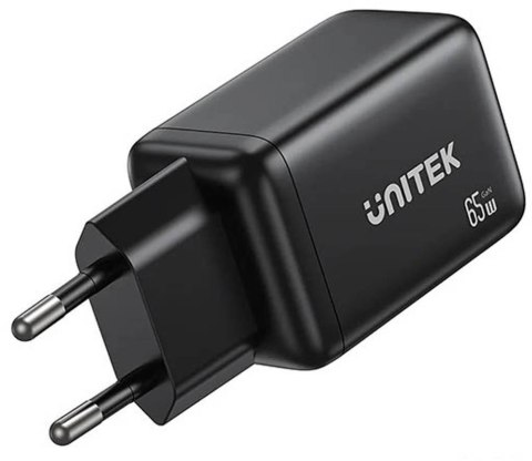 Ładowarka sieciowa Unitek GaN 65W, 2xUSB-C, USB-A, PD 3.0, czarna