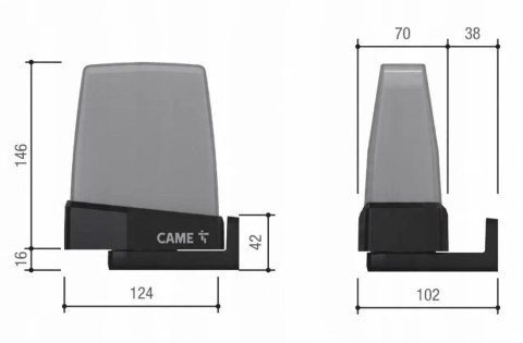 Lampa CAME KRX1FXSO pomarańczowa LED 24/230V (806LA-0010)