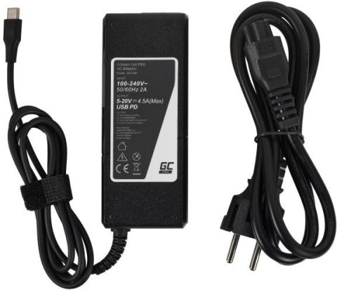ZASILACZ ŁADOWARKA DO LAPTOPA UNIWERSALNA APPLE Green Cell PRO AD139P 20V 4,5A 90W USB-C