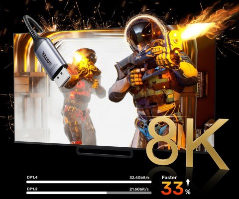 ADAPTER DISPLAYPORT / HDMI V1611A01 15 cm, 8K UNITEK