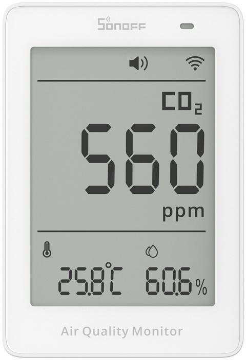 Miernik jakości powietrza WiFi LCD Sonoff AirGuard CO2 SAWF-08P